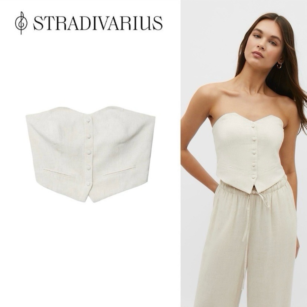 Stradivarius TOP BUSTIER RUSTIQUE